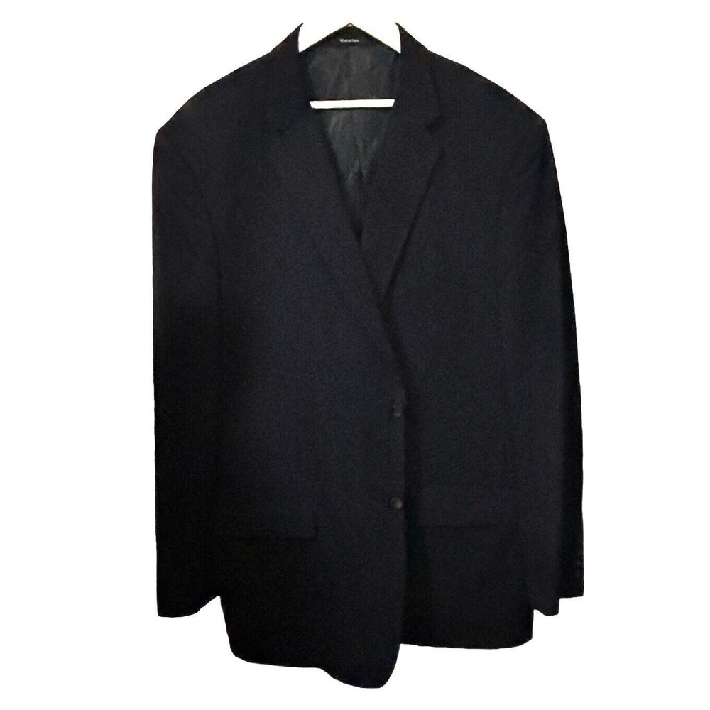 JOSEPH & FEISS Men's 50L Black Blazer Jacket 100% Wool 2 Button